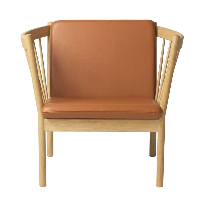 FDB Mbler J146 nojatuoli Oak nature lacquered-cognac leather