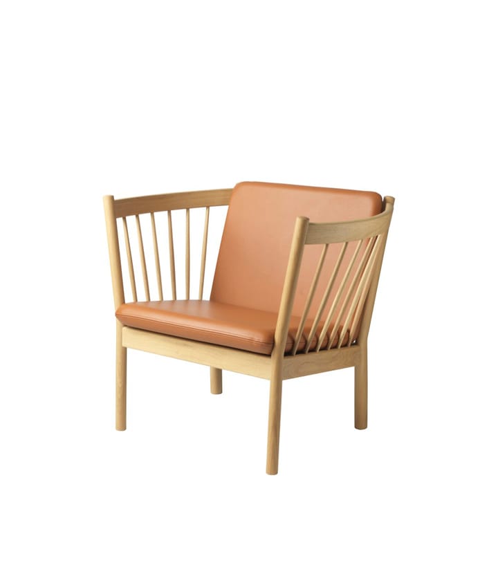 J146 nojatuoli, Oak nature lacquered-cognac leather FDB Møbler