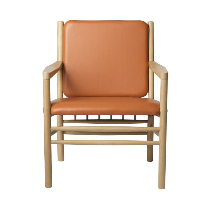 J147 nojatuoli - Oak nature lacquered-cognac leather - FDB Møbler