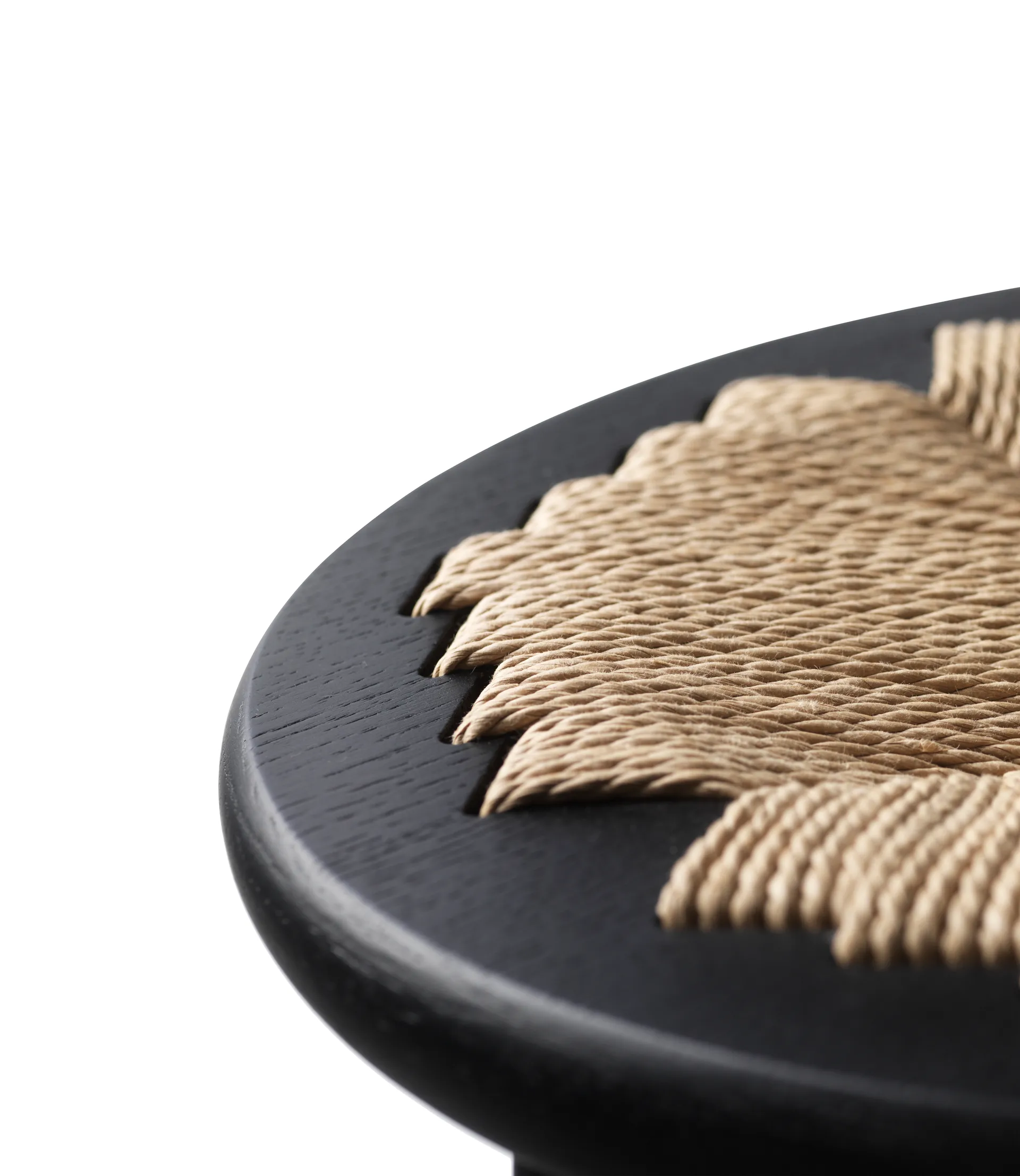 J165C Counter Round baarijakkara, Oak black painted-nature FDB Møbler