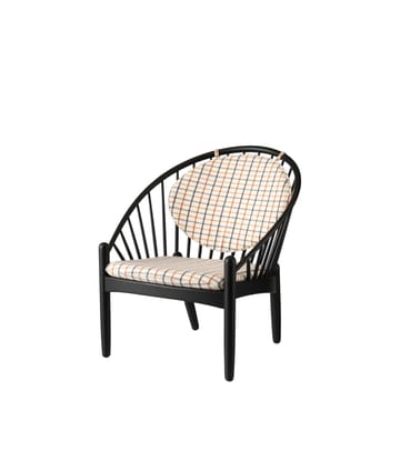 J166 Jørna tuoli - Oak black painted-red diced - FDB Møbler