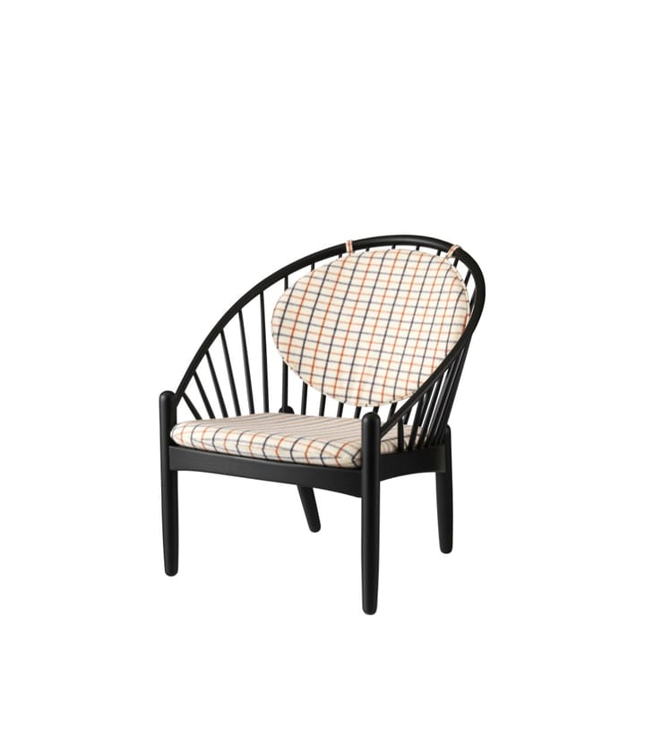 J166 Jørna tuoli, Oak black painted-red diced FDB Møbler