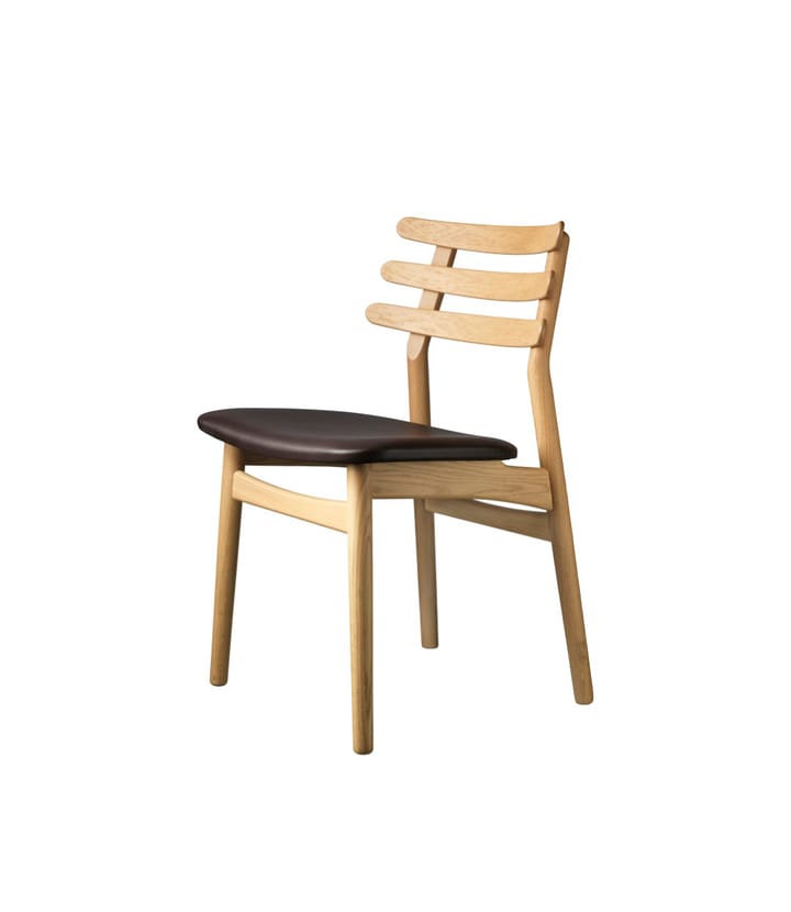 J48 tuoli, Oak nature lacquered-dark brown leather FDB Møbler