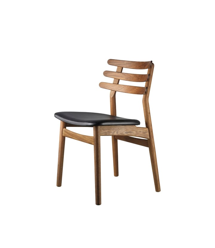 J48 tuoli, Smoked oak nature lacquered-black leather FDB Møbler