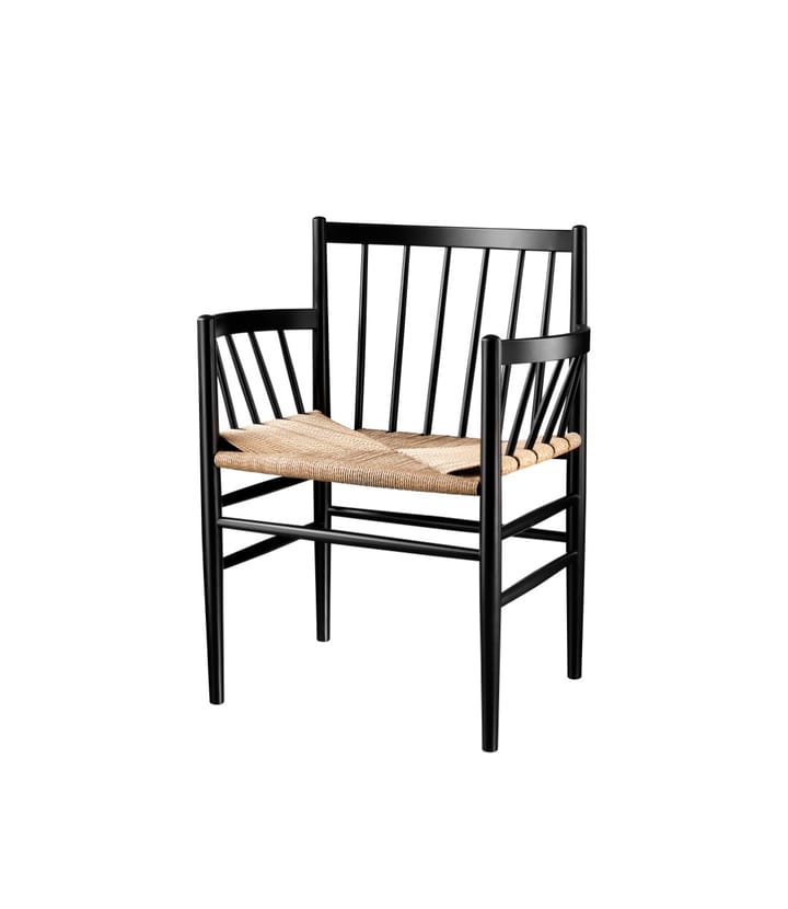 J81 käsinojatuoli, Nature-beech black painted FDB Møbler