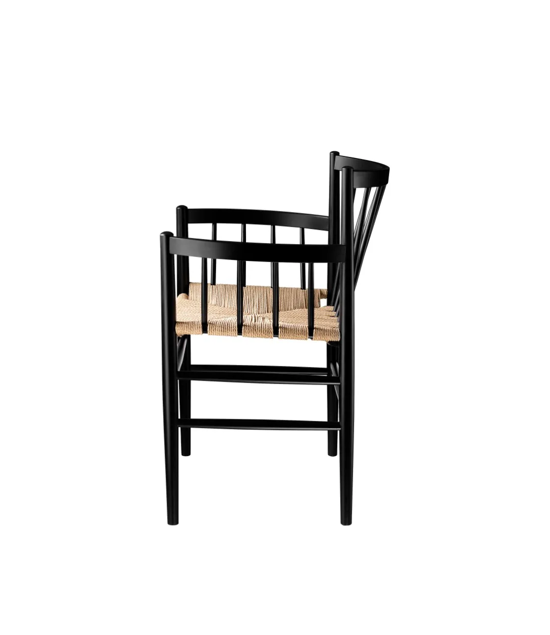 J81 käsinojatuoli, Nature-beech black painted FDB Møbler