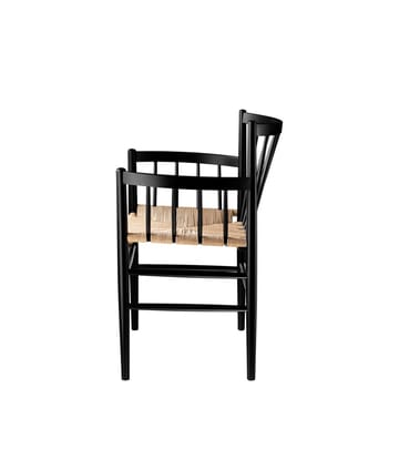 J81 käsinojatuoli - Nature-beech black painted - FDB Møbler