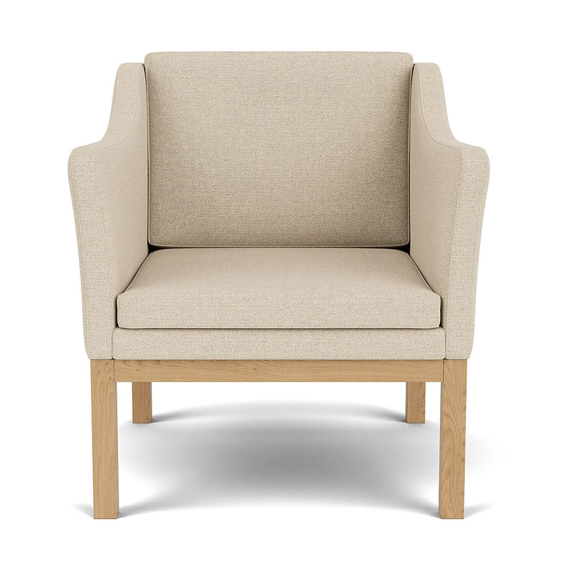 L46 MK155 nojatuoli, Lakattu tammi, beige kangas FDB Møbler