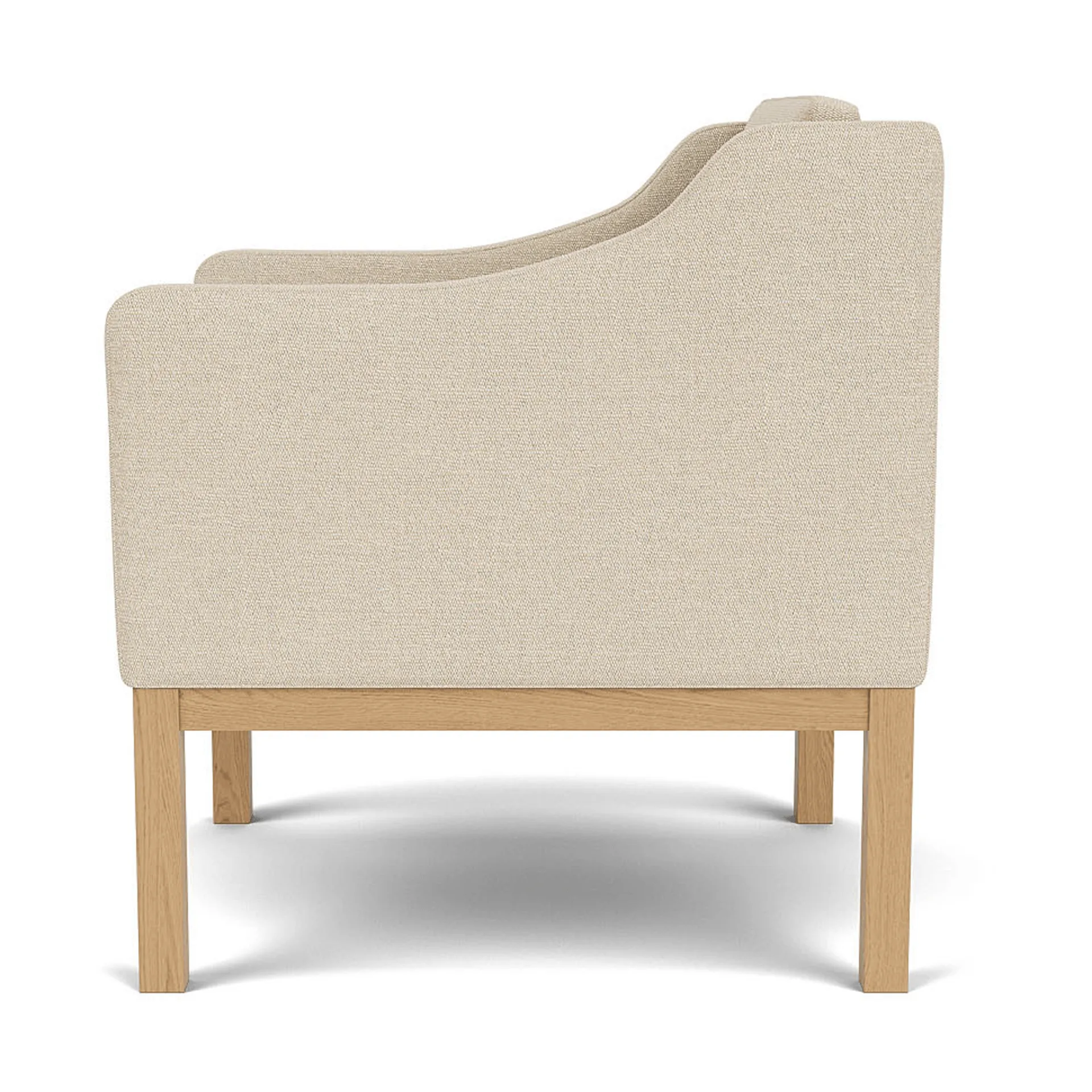 L46 MK155 nojatuoli, Lakattu tammi, beige kangas FDB Møbler