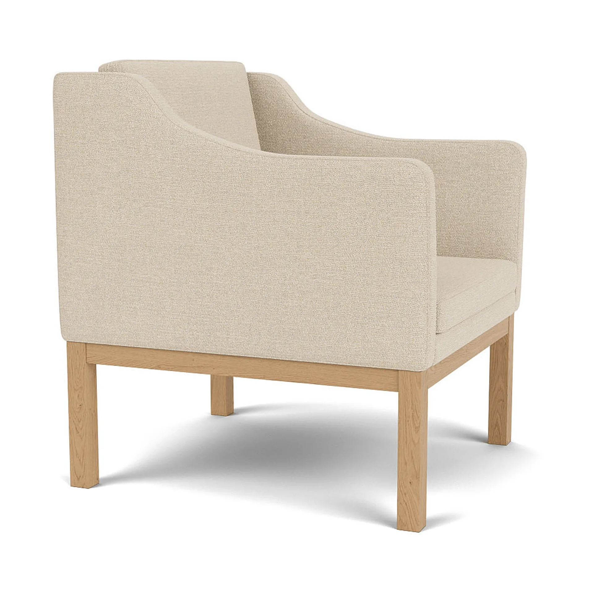 L46 MK155 nojatuoli, Lakattu tammi, beige kangas FDB Møbler