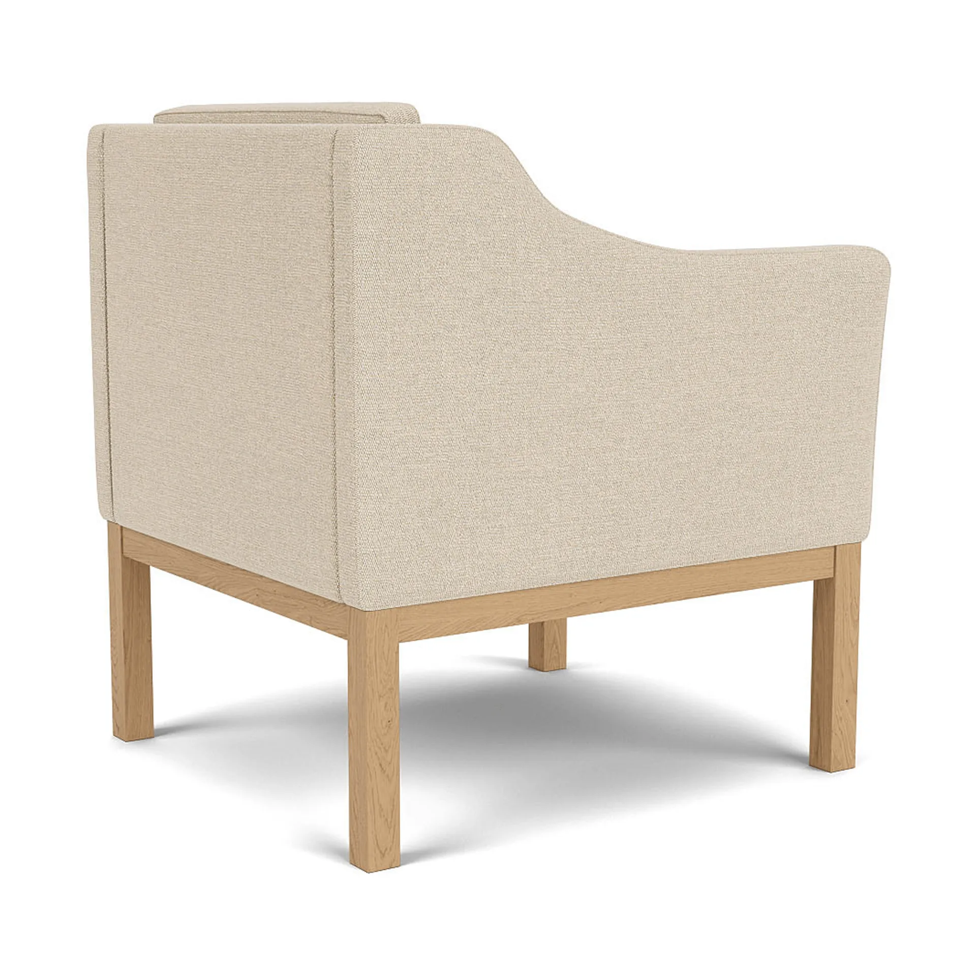 L46 MK155 nojatuoli, Lakattu tammi, beige kangas FDB Møbler