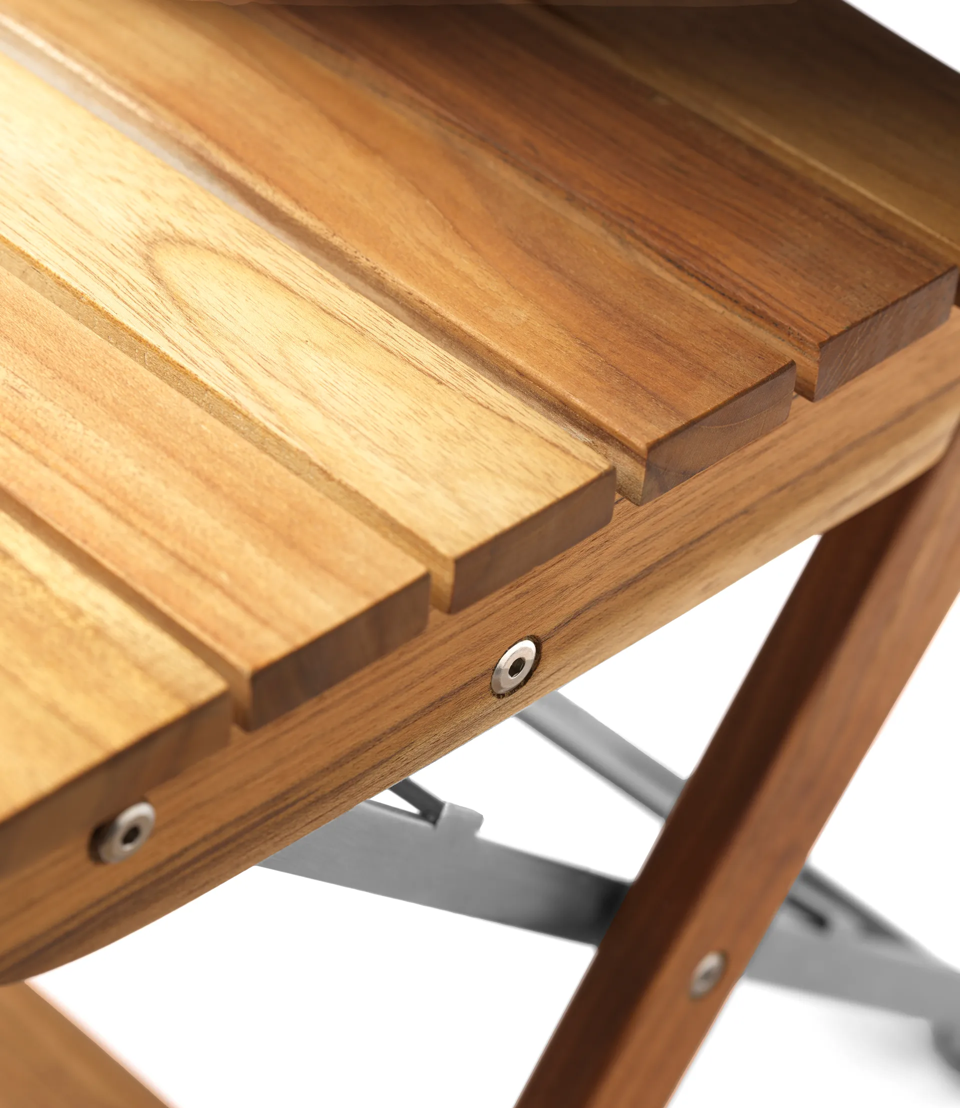 M23 Lilleø parveketuoli, Teak-ruostumaton teräs FDB Møbler