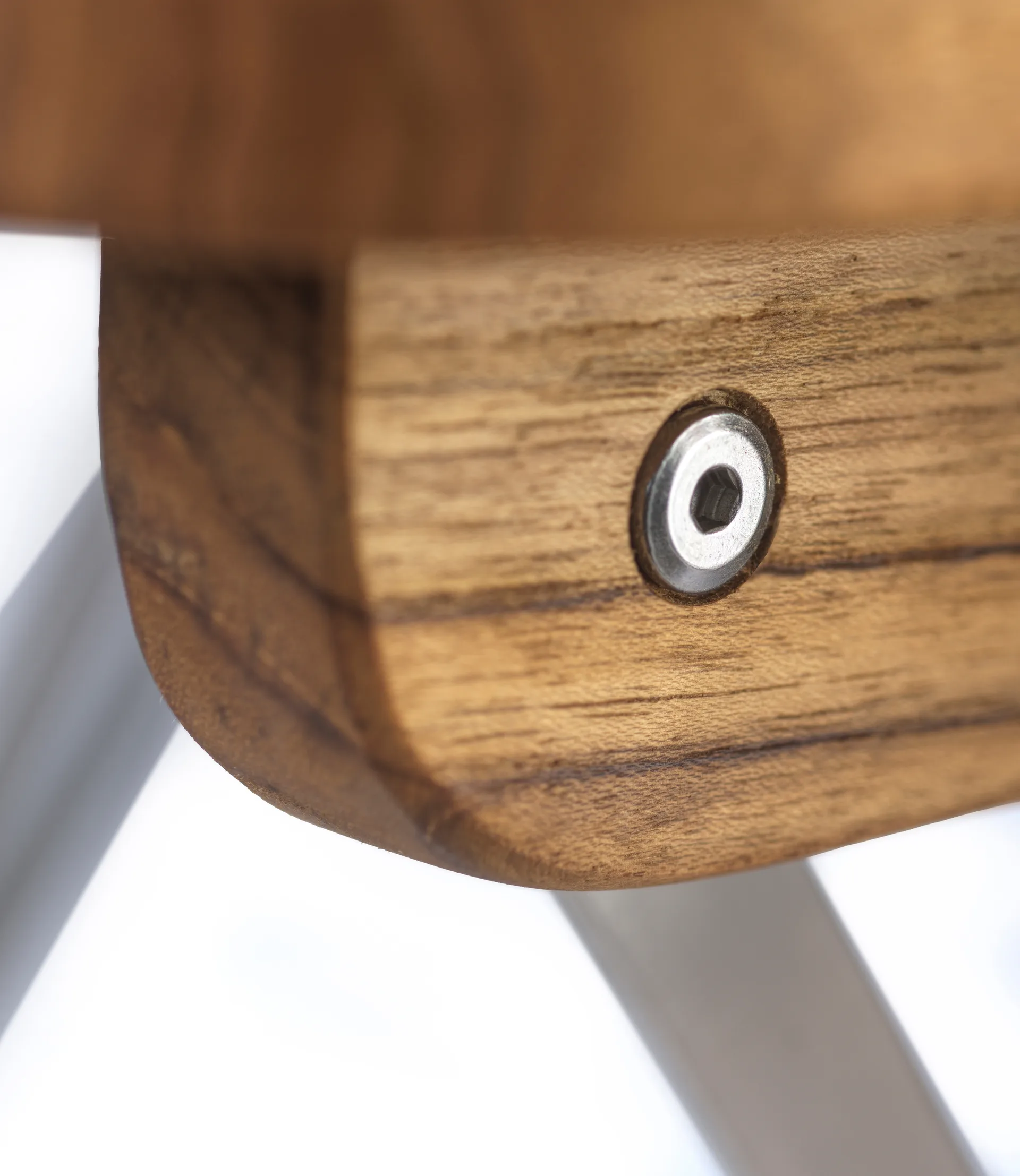 M23 Lilleø parveketuoli, Teak-ruostumaton teräs FDB Møbler