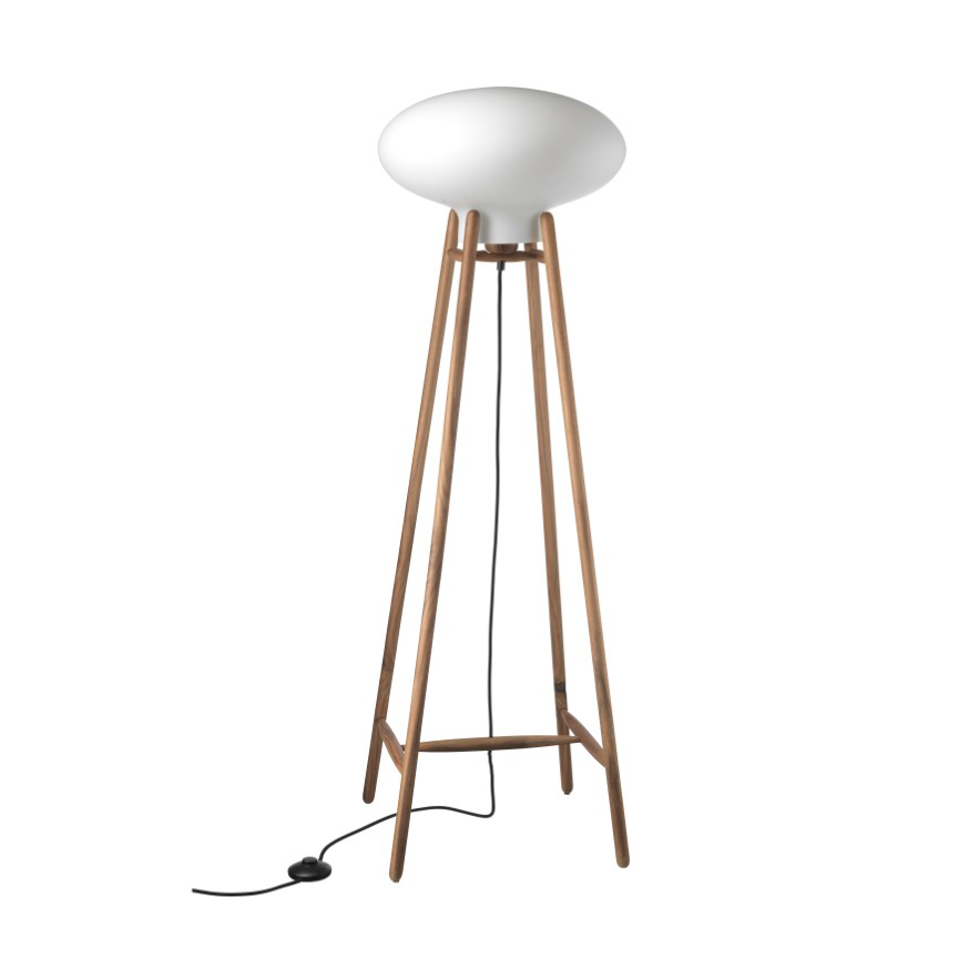 FDB Mbler U5 Hiti lattiavalaisin Opal glass-walnut nature lacquered
