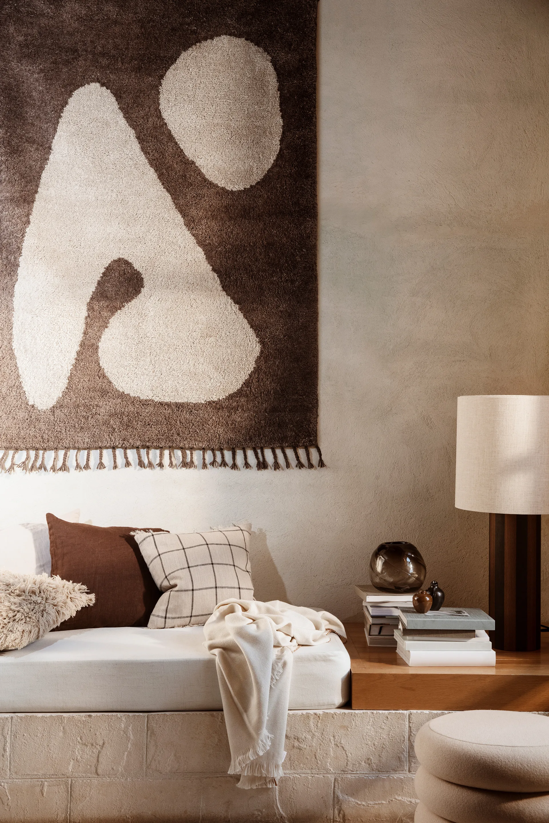 Abstract matto ruskea-off-white, 120x180 cm Ferm Living
