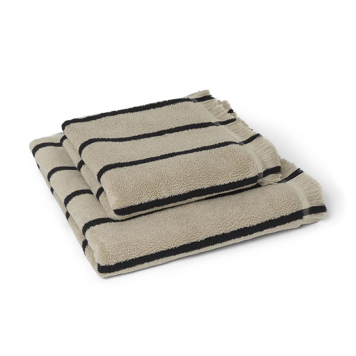 Alee pyyhe 70x140 cm, Hiekka-musta Ferm Living