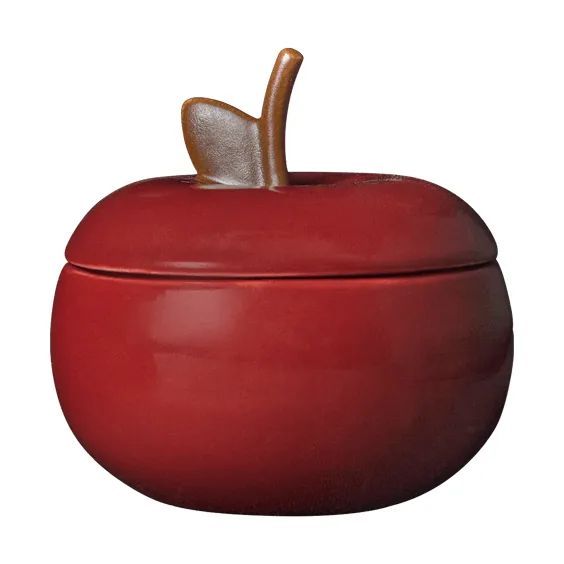 Apple keraaminen kulho kannella - Syvänpunainen, Ø9,5 cm - Ferm Living