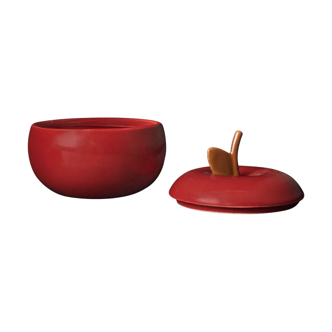 Apple keraaminen kulho kannella, Syvänpunainen, Ø9,5 cm Ferm Living