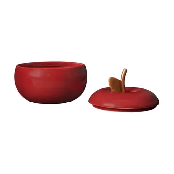 Apple keraaminen kulho kannella - Syvänpunainen, Ø9,5 cm - Ferm Living