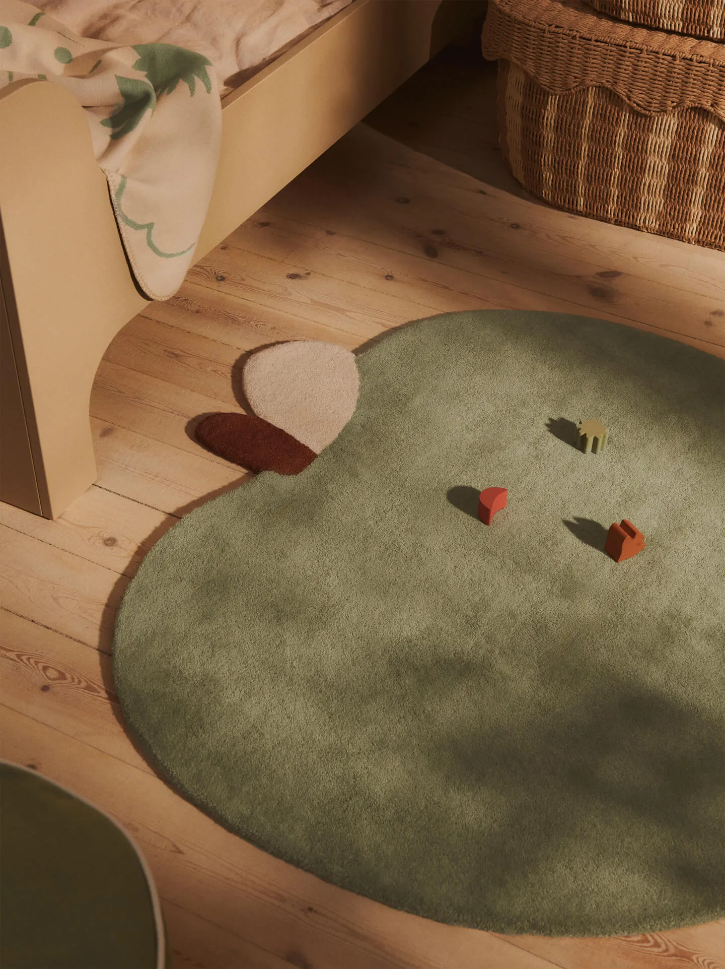 Apple tuftattu matto, Tea Green, 110x110 cm Ferm Living