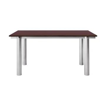 Atura ruokapöytä - Brushed stainless steel-burgundy, 90x160 cm - Ferm Living