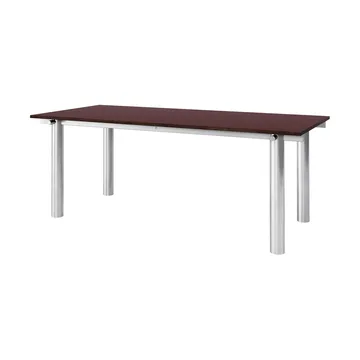 Atura ruokapöytä - Brushed stainless steel-burgundy, 90x200 cm - Ferm Living