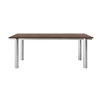 Atura ruokapöytä - Brushed stainless steel-dark stained oak, 90x200 cm - Ferm Living