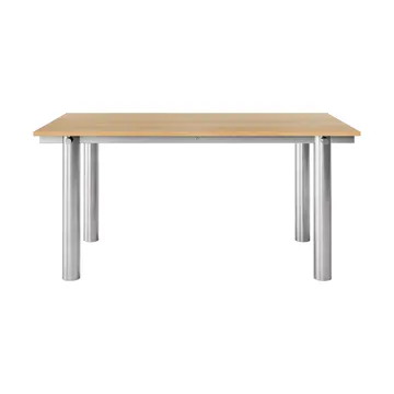 Atura ruokapöytä - Brushed stainless steel-natural oak, 90x160 cm - Ferm Living
