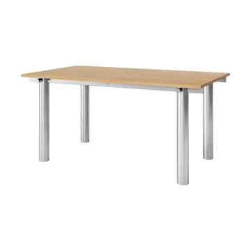 Atura ruokapöytä - Brushed stainless steel-natural oak, 90x160 cm - Ferm Living