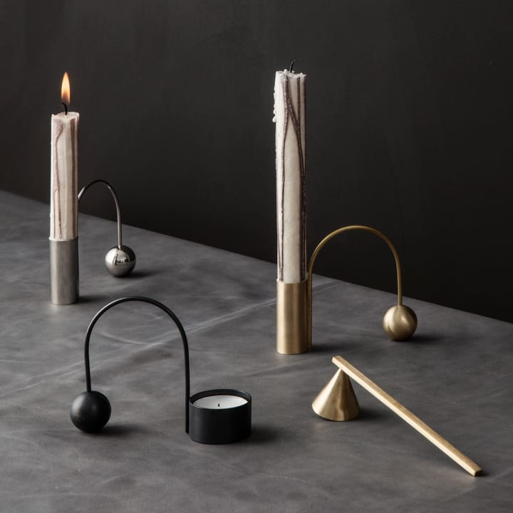 Balance-kynttiläteline, musta, tuikkukynttilä Ferm Living
