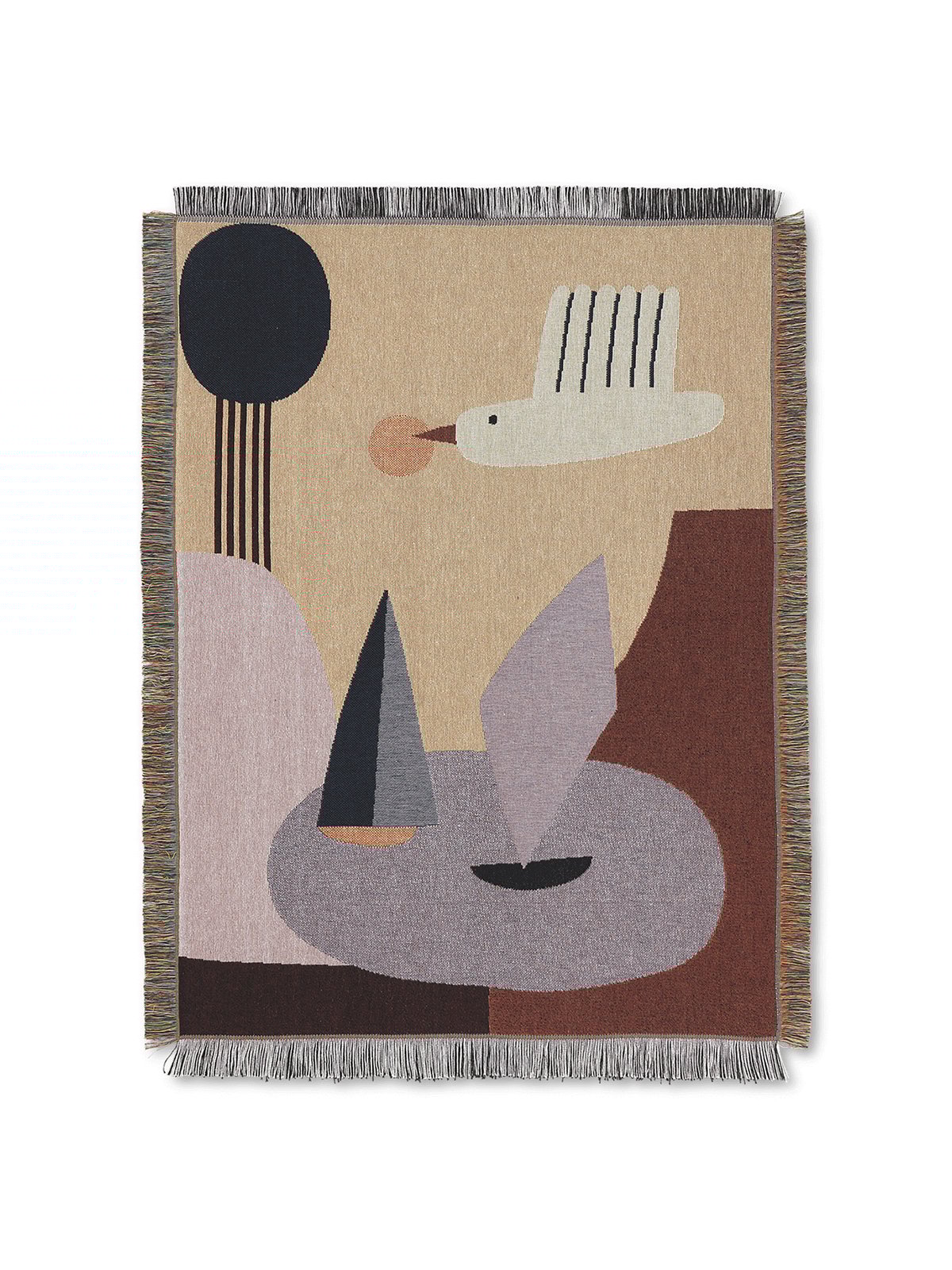 Ferm Living Bird seinävaate huopa 80 x 110 cm | Skandinaavinen Sisustus | Seinäkoristeet | Beige