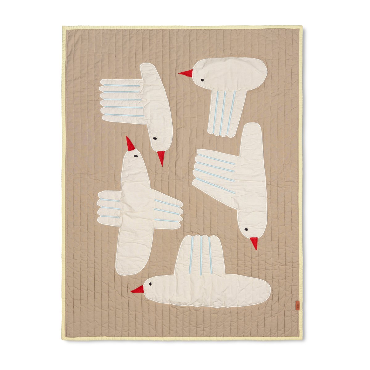 Ferm Living Bird tikattu huopa Beige | Skandinaavinen Sisustus | Lasten viltit | Beige