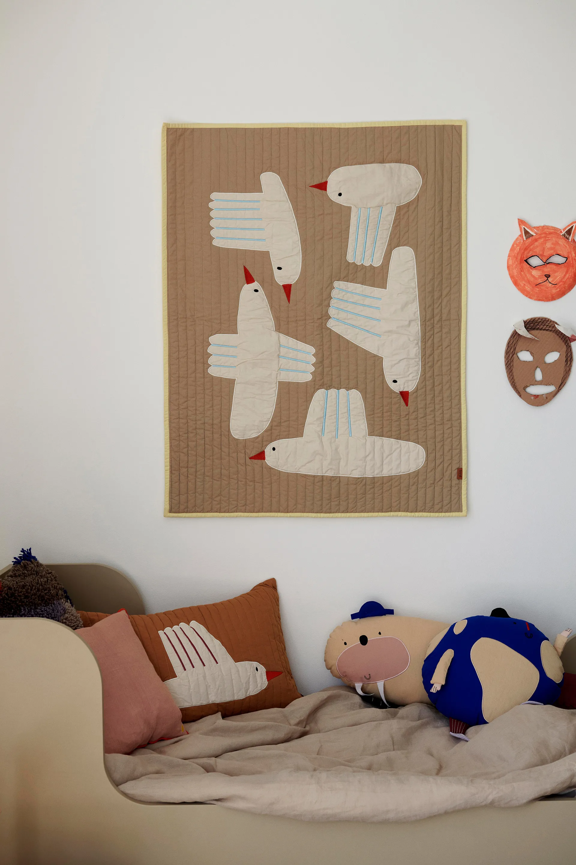 Bird tikattu huopa, Beige Ferm Living