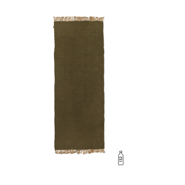 Block käytävämatto - Oliivin vihreä, 80x200 cm - ferm LIVING