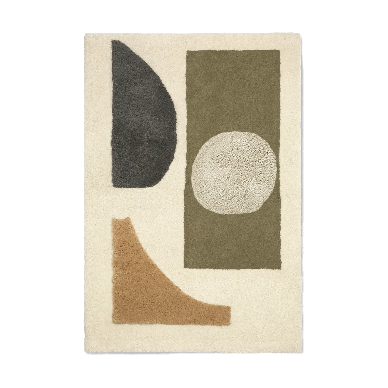 Bloco tuftattu matto, Green-off white, 120x180 cm Ferm Living