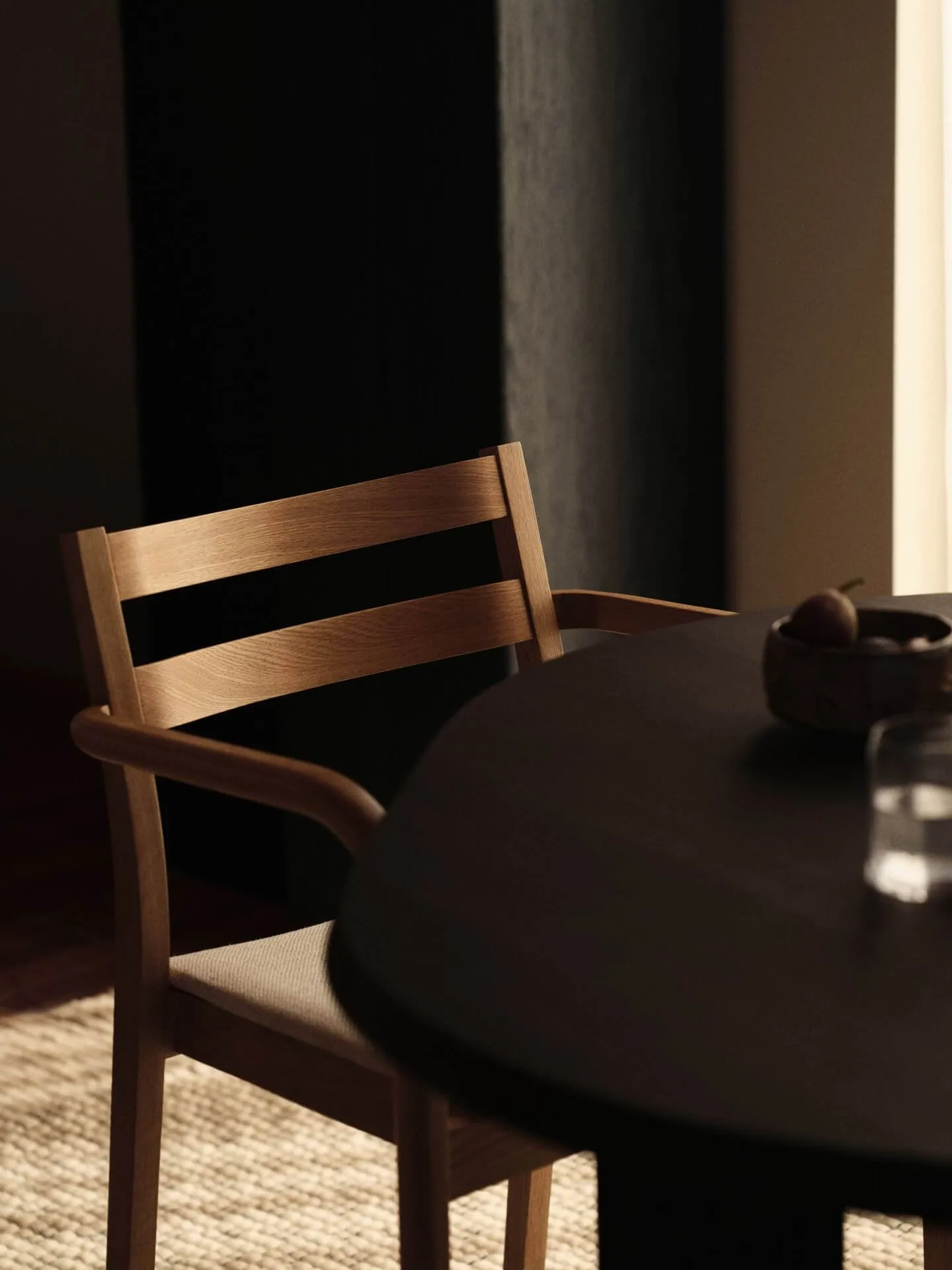 Boda nojatuoli, Verhoiltu istuin, natural oak-off-white Ferm Living