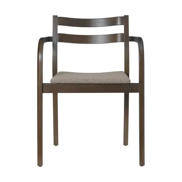 Boda nojatuoli - Verhoiltu istuin rugged bouclé, dark stained-natural - Ferm Living