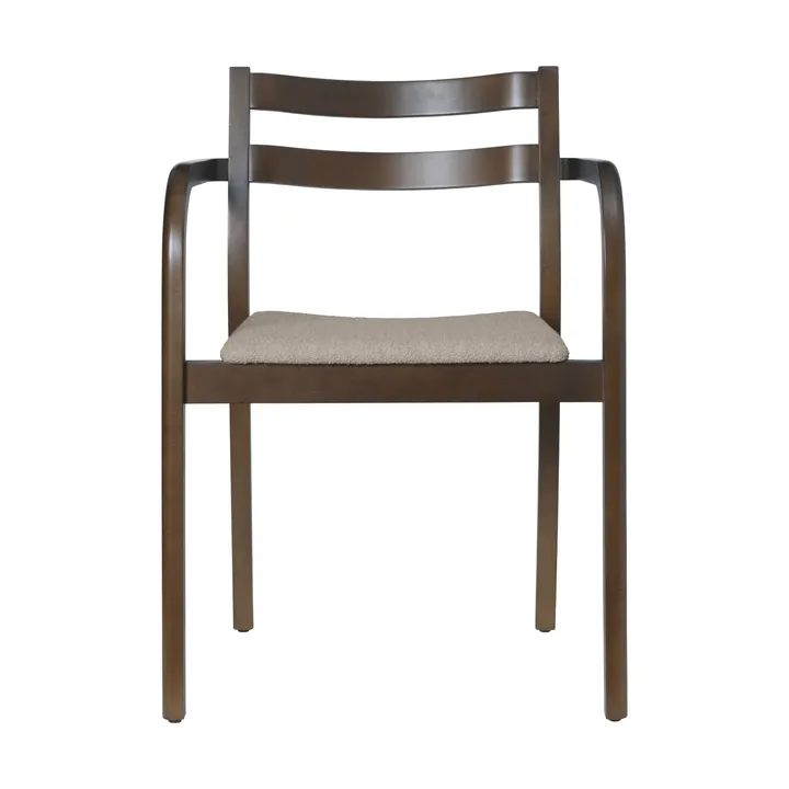 Boda nojatuoli - Verhoiltu istuin soft bouclé, dark stained beech-natural - Ferm Living