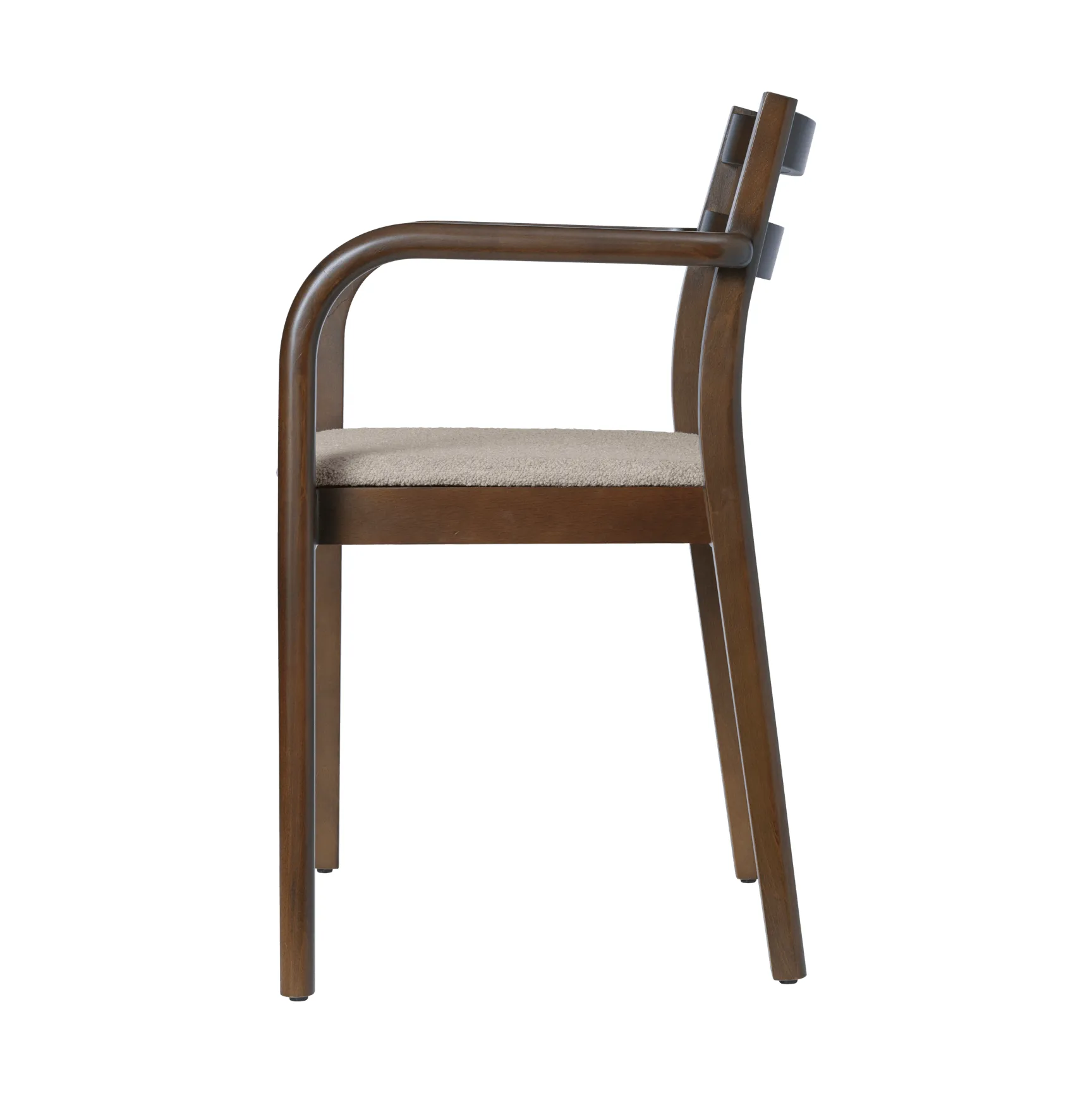 Boda nojatuoli, Verhoiltu istuin soft bouclé, dark stained beech-natural Ferm Living