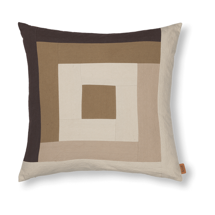 Border patchwork tyynynpäällinen 50x50 cm - Coffee-dark sand - Ferm Living