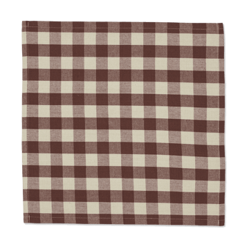 Bothy Check puuvillaservetti 40x40 cm 4-pakkaus - Cinnamon-grey green - ferm LIVING