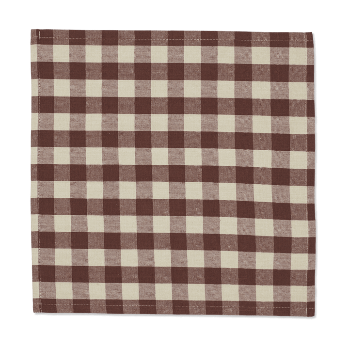 Bothy Check puuvillaservetti 40x40 cm 4-pakkaus - Cinnamon-grey green - ferm LIVING