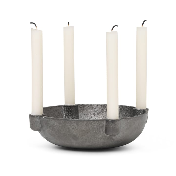 Bowl adventtikynttelikkö, messinki, Black brass Ferm Living