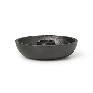 Bowl kynttilänjalka Ø10 cm - Blackened aluminium - Ferm Living