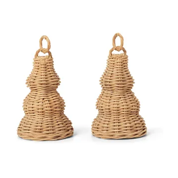 Braided Bell Baubles joulukoriste 2-pakkaus - Natural - Ferm Living