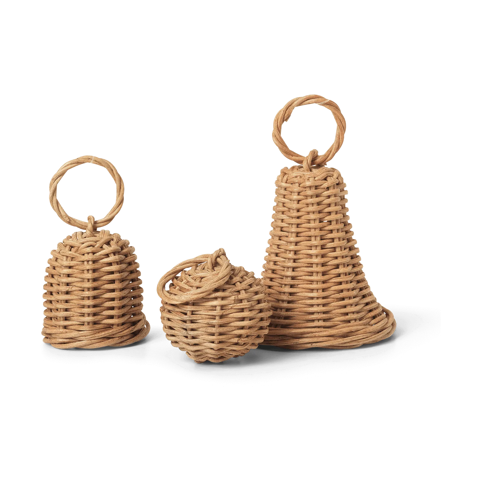 Braided Bell Baubles joulukoriste 3-pakkaus, Natural Ferm Living