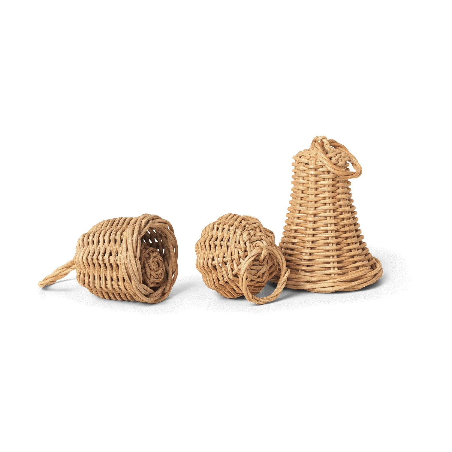Braided Bell Baubles joulukoriste 3-pakkaus, Natural Ferm Living
