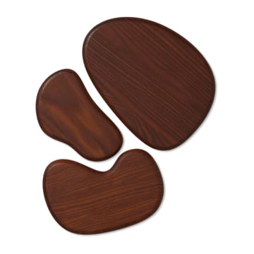 Cairn leikkuulauta 3 osaa - Dark Brown - Ferm Living