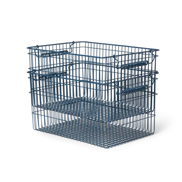 Cala kori pinottava 2-pakkaus - Dark blue, 36,2 x 26,2 x 20,2 cm - Ferm Living