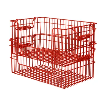 Cala kori pinottava 2-pakkaus - Poppy red, 28,7x18x13 cm - Ferm Living